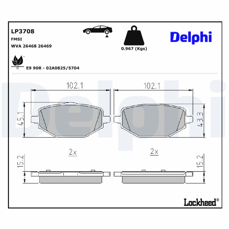 Remblokset Delphi Diesel LP3708