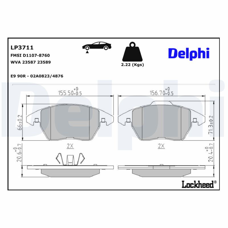Remblokset Delphi Diesel LP3711