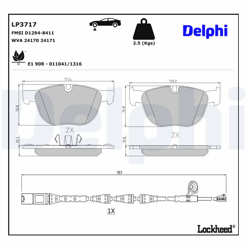 Remblokset Delphi Diesel LP3717