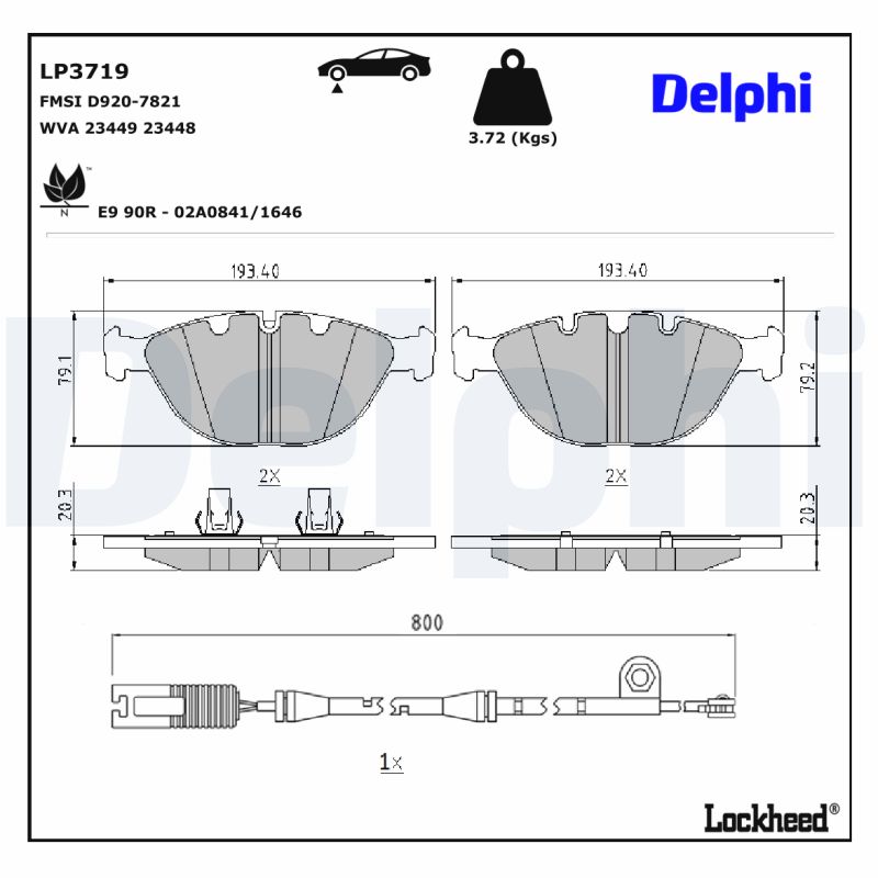 Remblokset Delphi Diesel LP3719