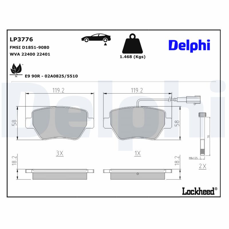 Remblokset Delphi Diesel LP3776