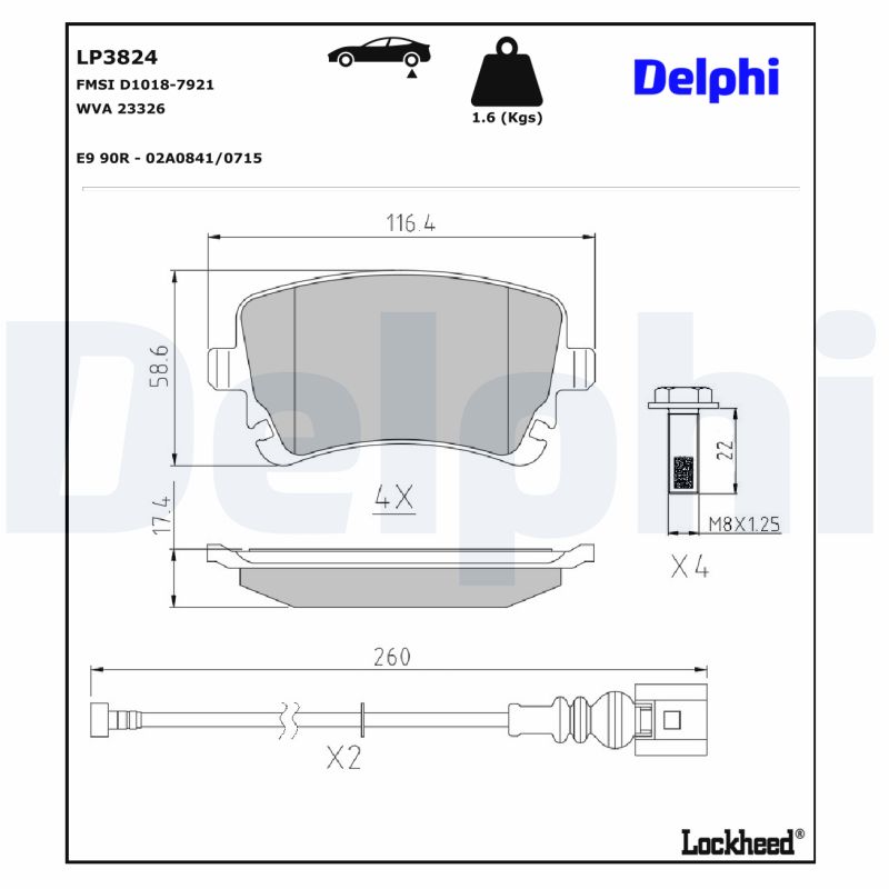 Remblokset Delphi Diesel LP3824