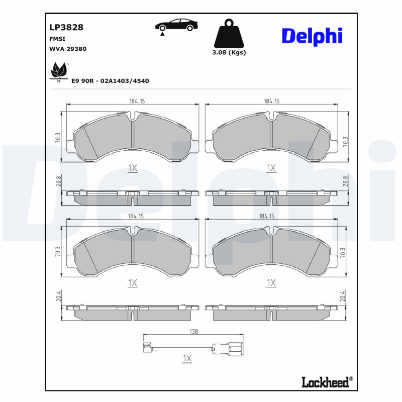 Remblokset Delphi Diesel LP3828