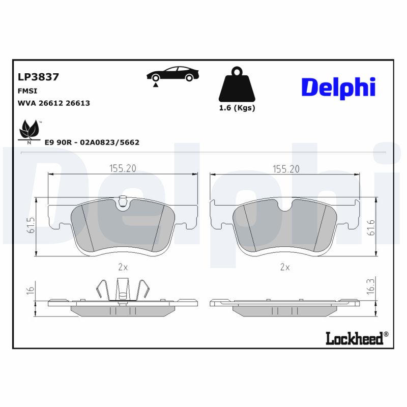 Remblokset Delphi Diesel LP3837