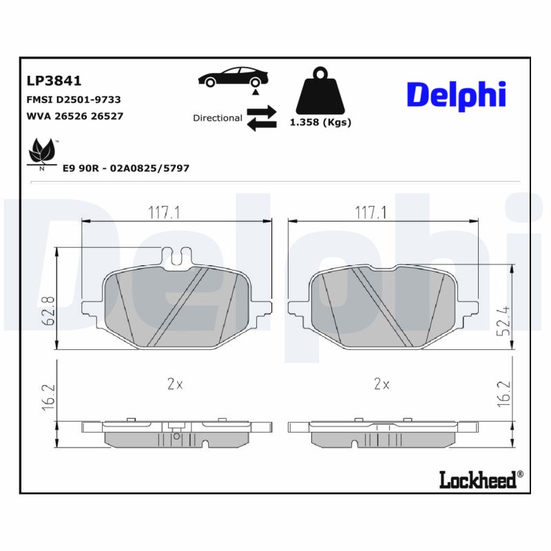 Remblokset Delphi Diesel LP3841