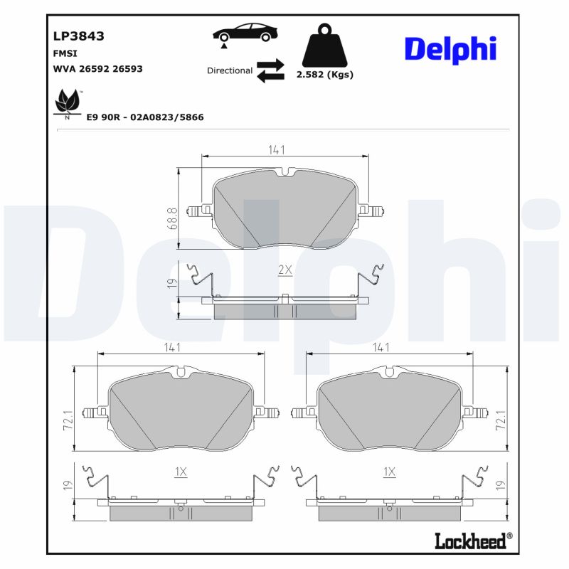 Remblokset Delphi Diesel LP3843