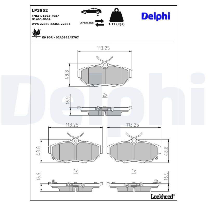 Remblokset Delphi Diesel LP3852