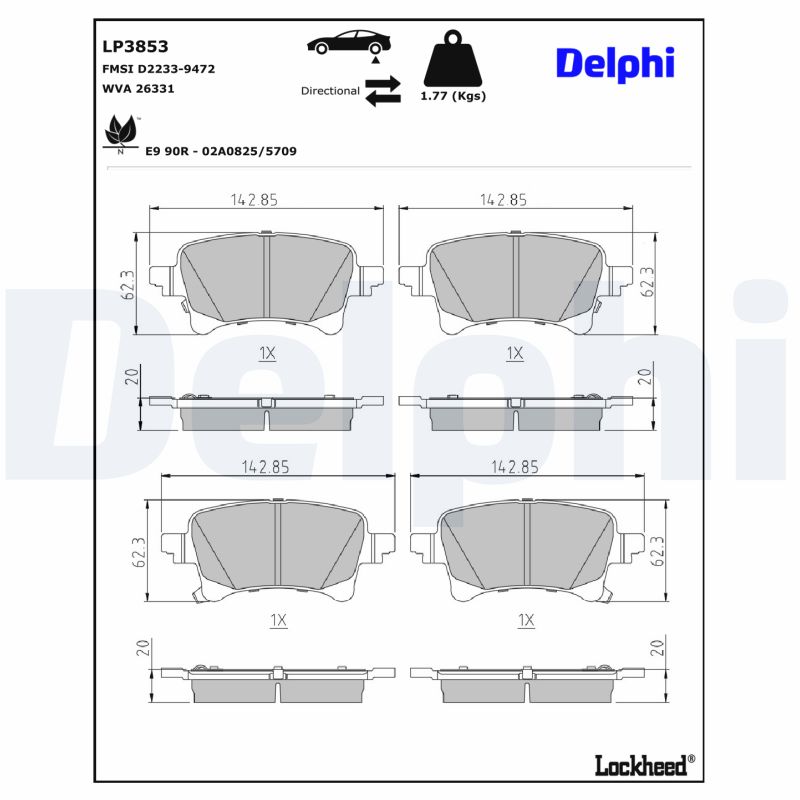 Remblokset Delphi Diesel LP3853
