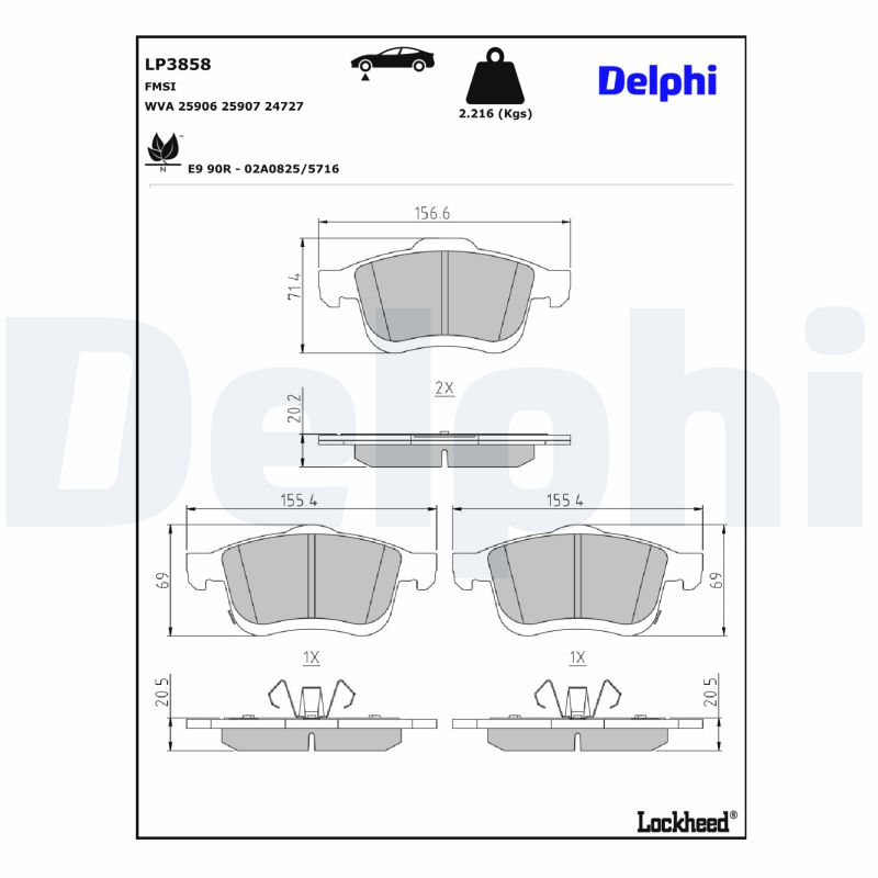 Remblokset Delphi Diesel LP3858