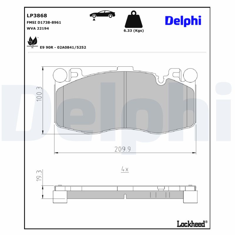 Remblokset Delphi Diesel LP3868