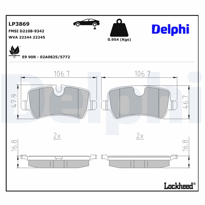 Remblokset Delphi Diesel LP3869