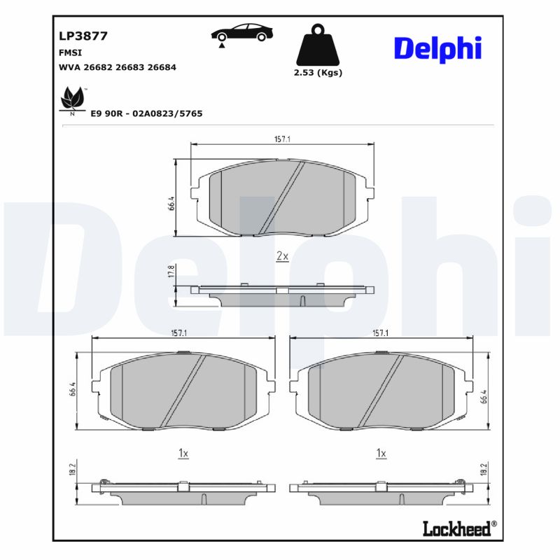 Remblokset Delphi Diesel LP3877