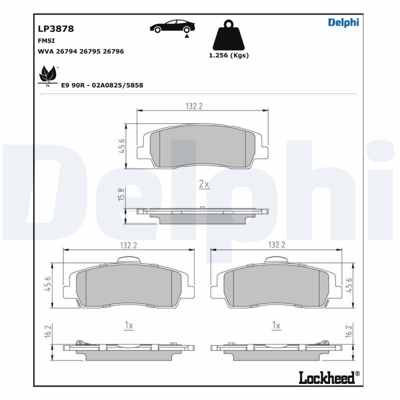Remblokset Delphi Diesel LP3878