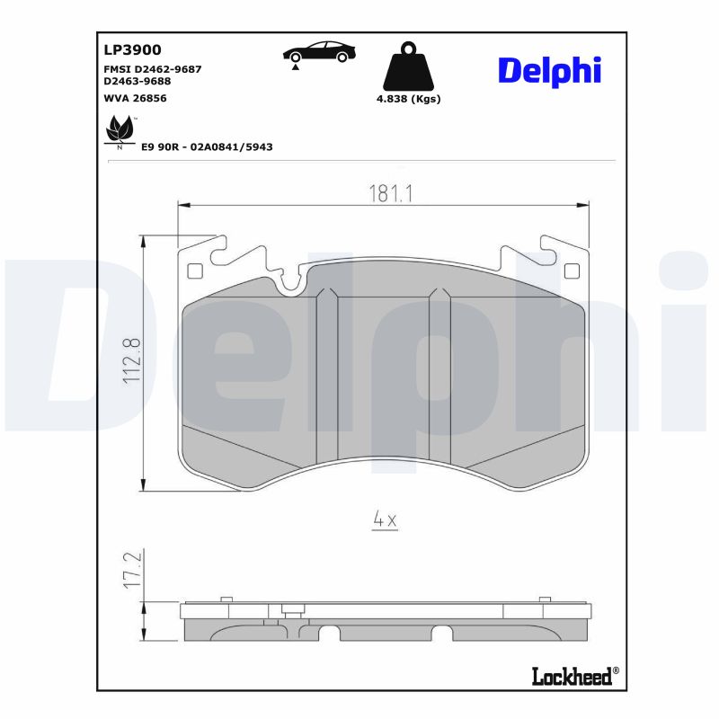 Remblokset Delphi Diesel LP3900