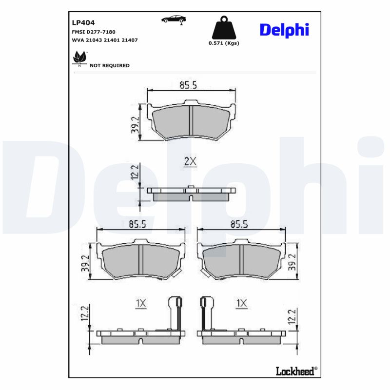 Remblokset Delphi Diesel LP404