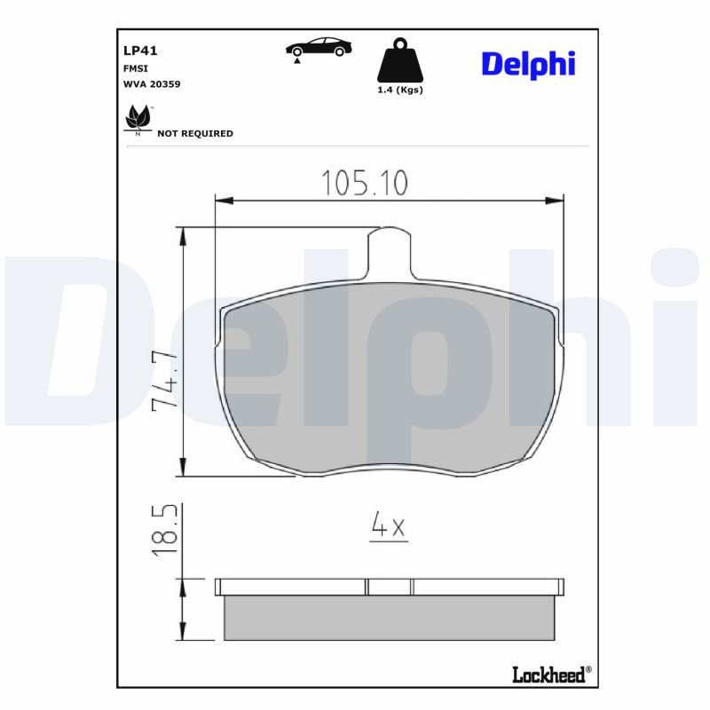 Remblokset Delphi Diesel LP41