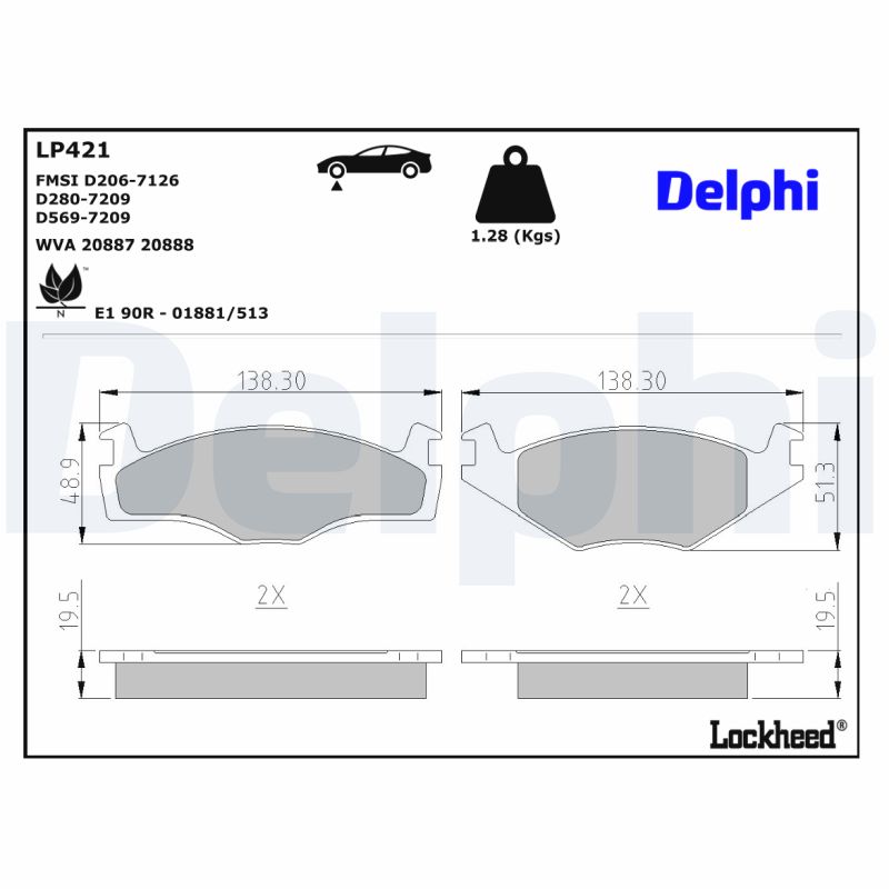 Remblokset Delphi Diesel LP421