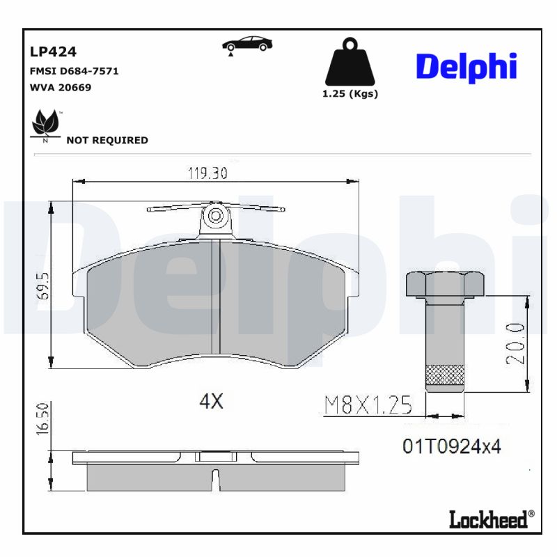 Remblokset Delphi Diesel LP424