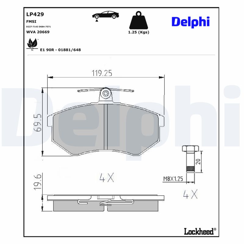 Remblokset Delphi Diesel LP429