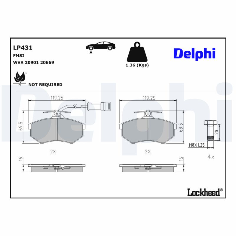 Remblokset Delphi Diesel LP431