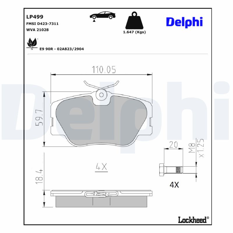 Remblokset Delphi Diesel LP499