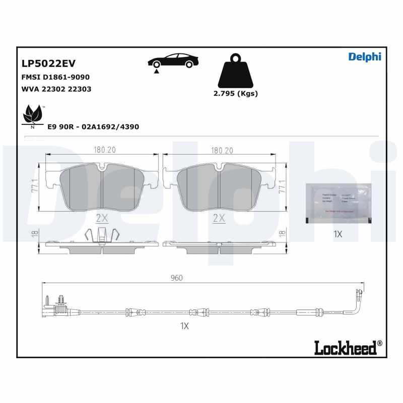 Remblokset Delphi Diesel LP5022EV