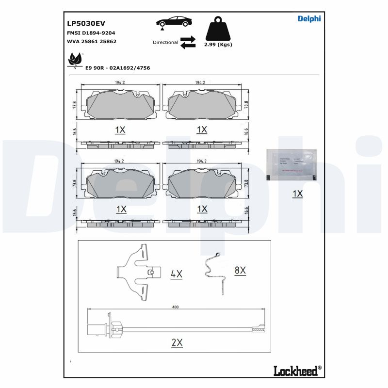 Remblokset Delphi Diesel LP5030EV