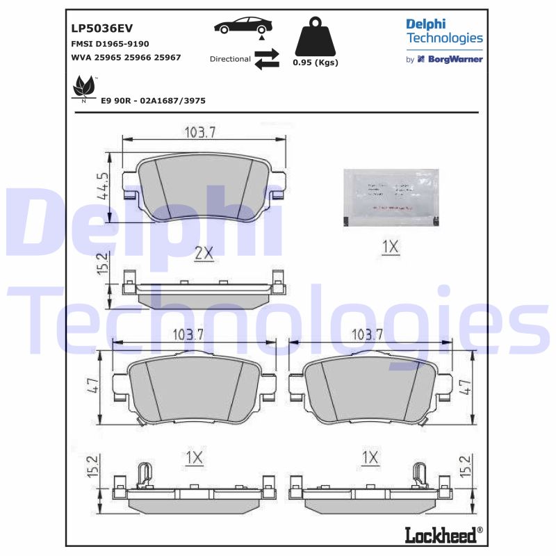 Remblokset Delphi Diesel LP5036EV