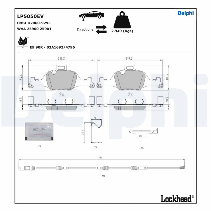 Remblokset Delphi Diesel LP5050EV