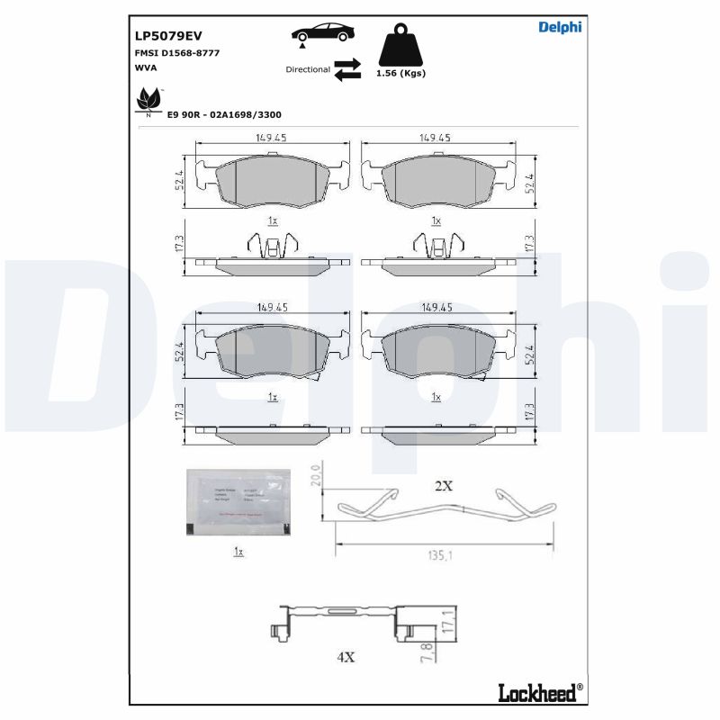 Remblokset Delphi Diesel LP5079EV
