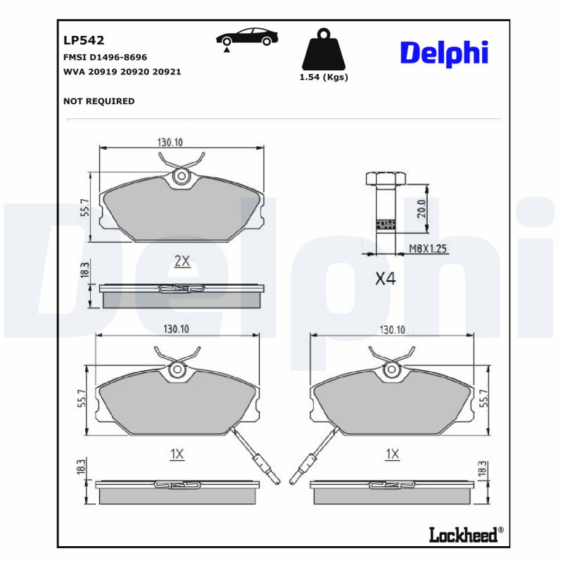 Remblokset Delphi Diesel LP542