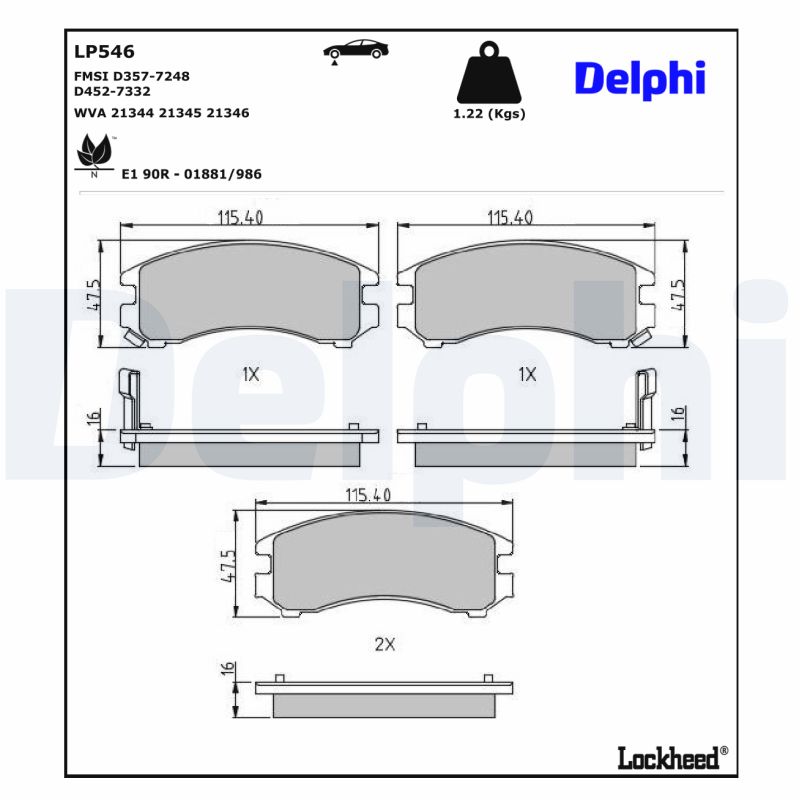 Remblokset Delphi Diesel LP546