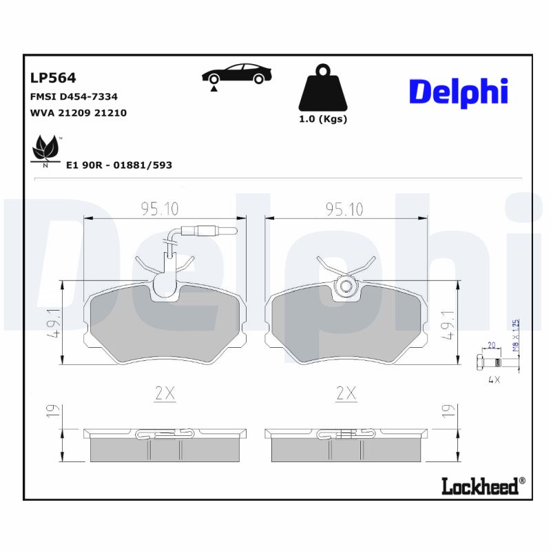Remblokset Delphi Diesel LP564