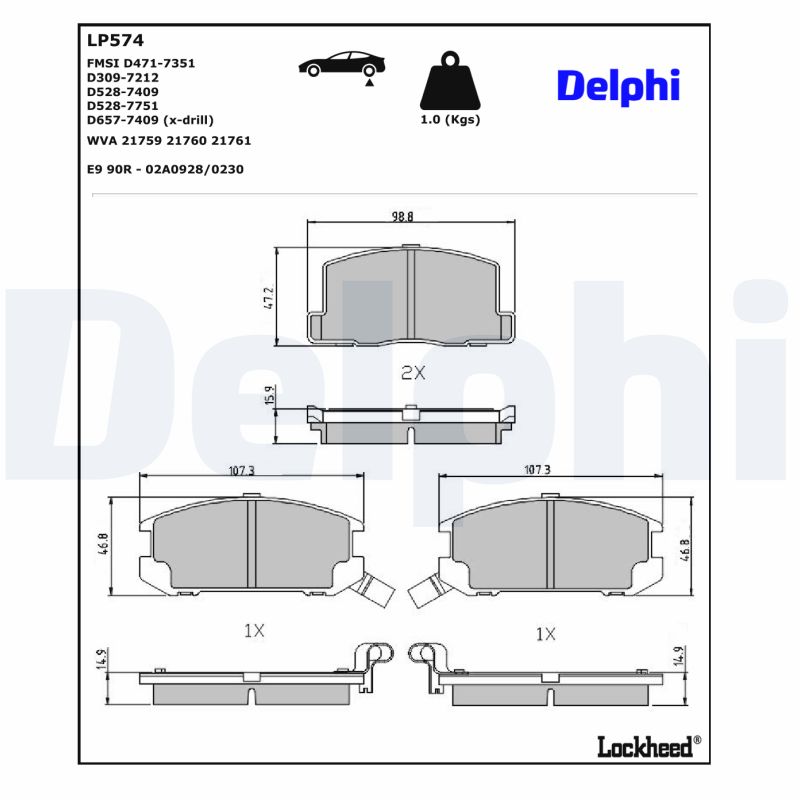 Remblokset Delphi Diesel LP574