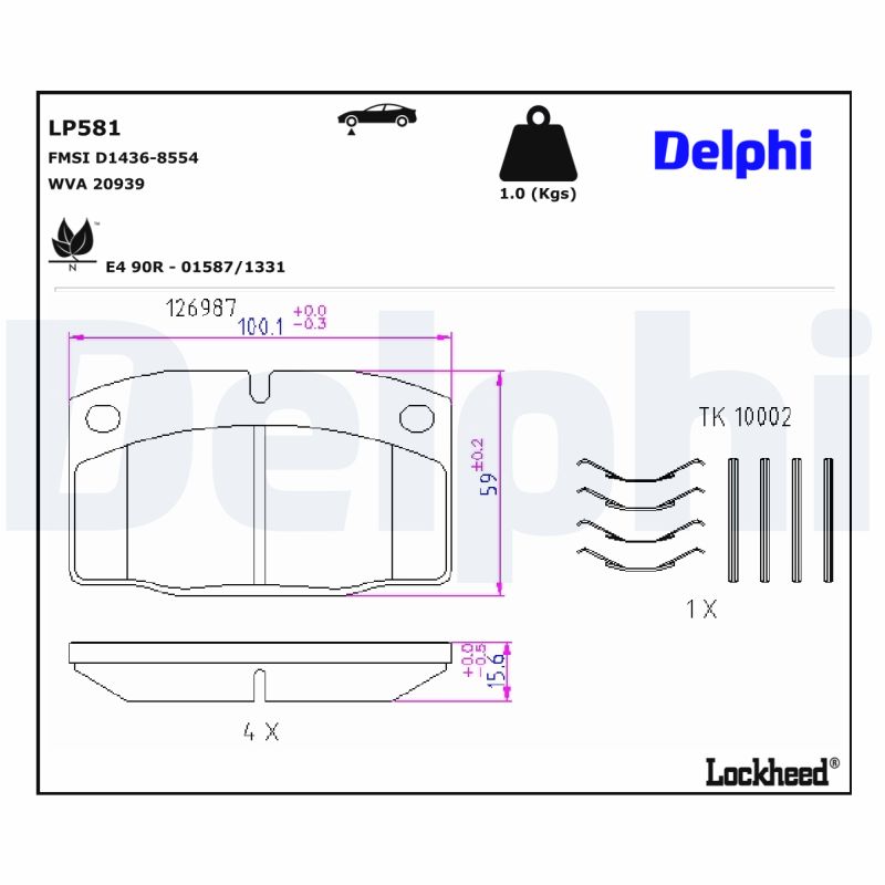 Remblokset Delphi Diesel LP581