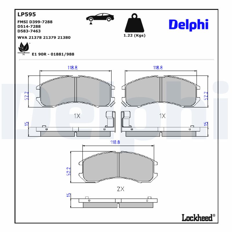 Remblokset Delphi Diesel LP595