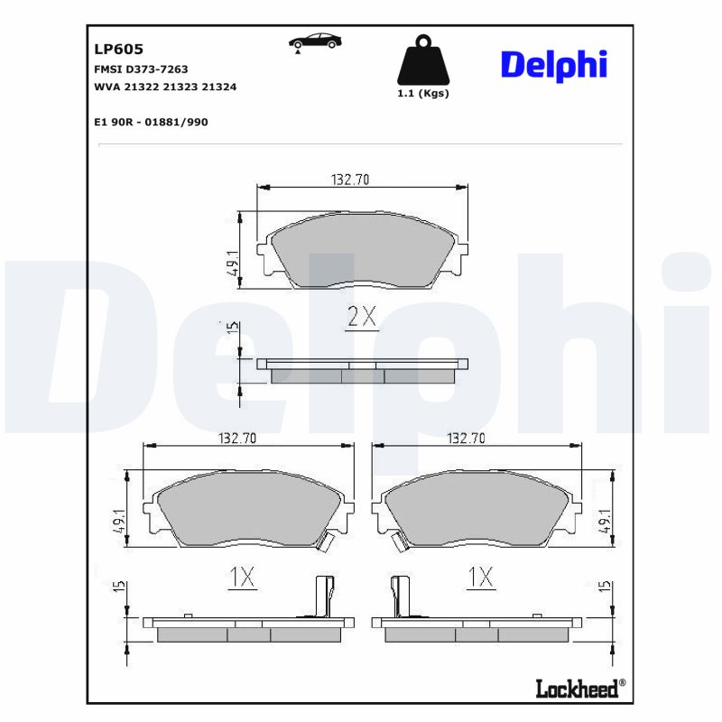 Remblokset Delphi Diesel LP605
