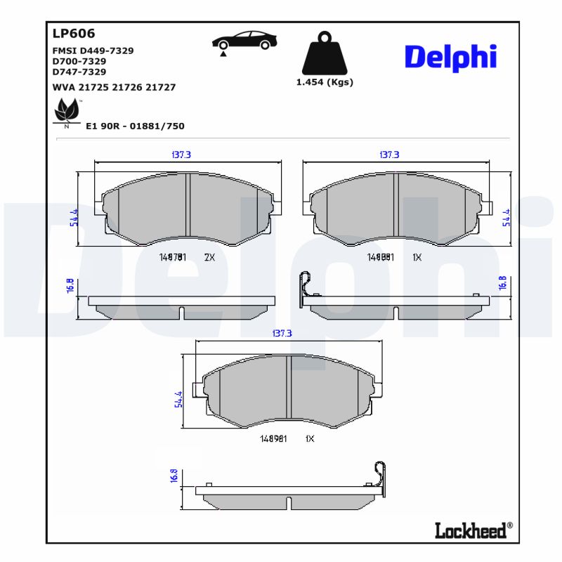 Remblokset Delphi Diesel LP606