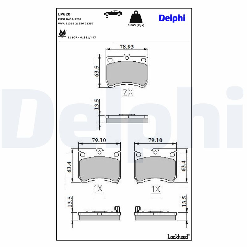 Remblokset Delphi Diesel LP620