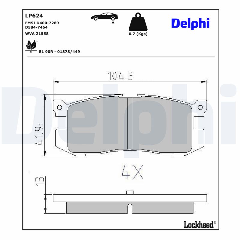 Remblokset Delphi Diesel LP624