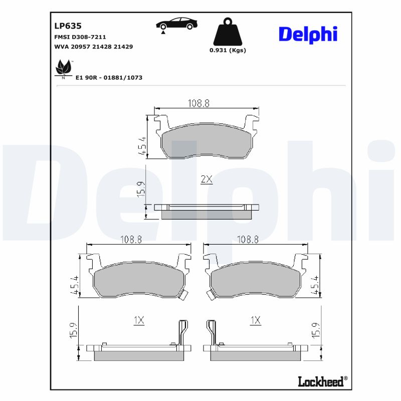 Remblokset Delphi Diesel LP635