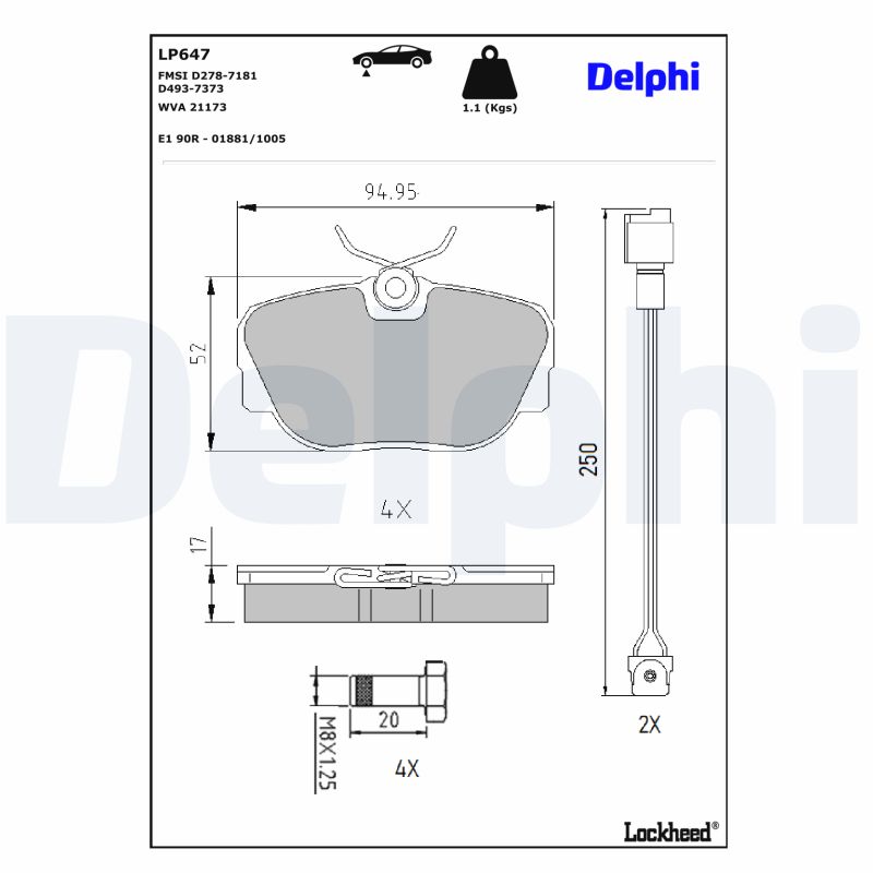 Remblokset Delphi Diesel LP647