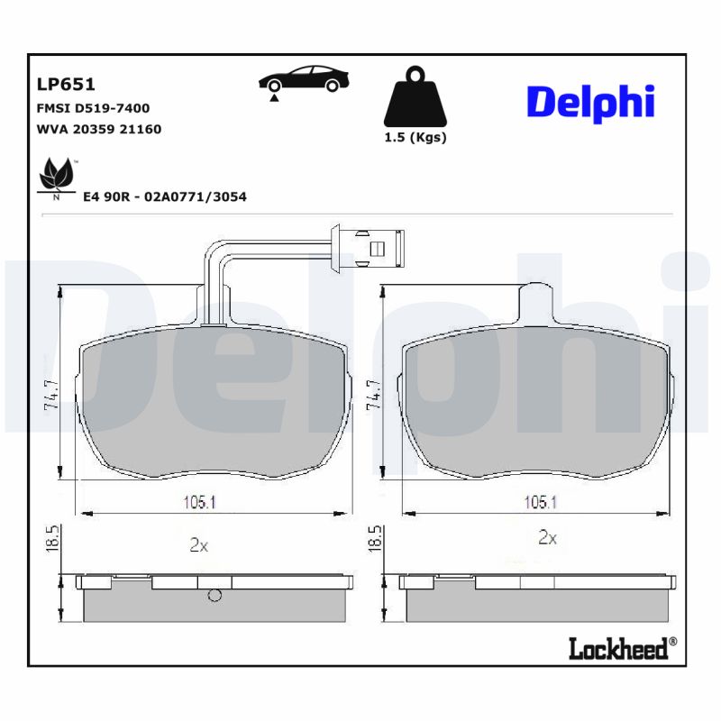 Remblokset Delphi Diesel LP651