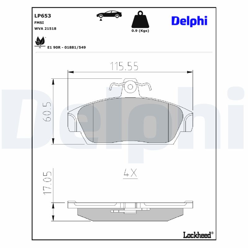 Remblokset Delphi Diesel LP653