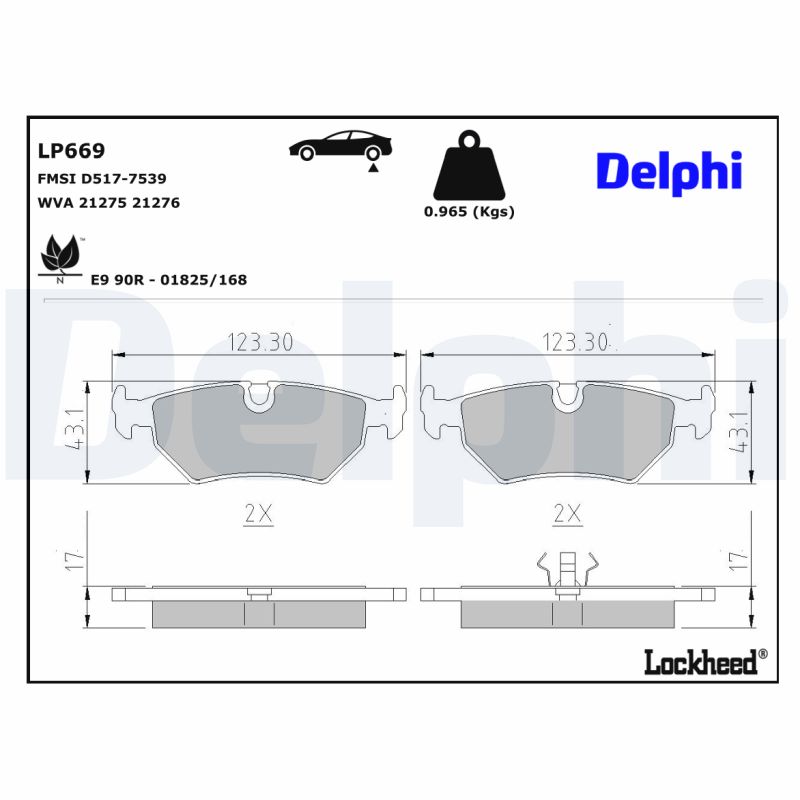Remblokset Delphi Diesel LP669