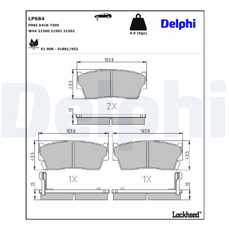 Remblokset Delphi Diesel LP684