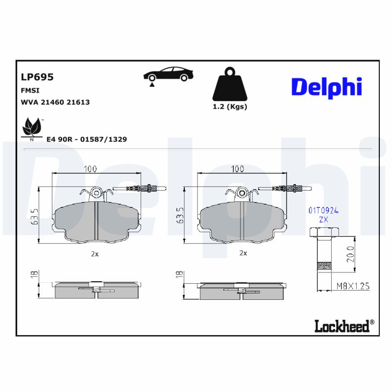 Remblokset Delphi Diesel LP695