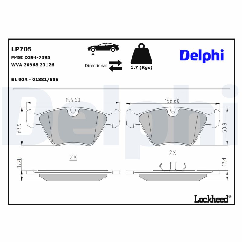 Remblokset Delphi Diesel LP705
