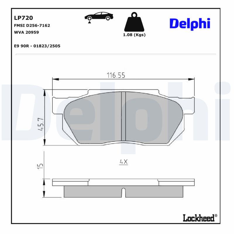 Remblokset Delphi Diesel LP720