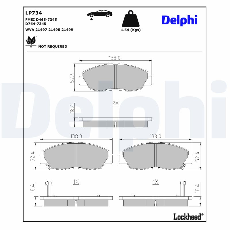 Remblokset Delphi Diesel LP734
